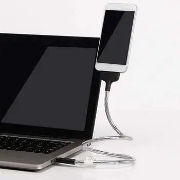 Perezoso Flexible, Cable USB, Soporte Cable de Datos Cargador de Coche soporte Para Samsung Sony Tipo C Teléfono Android