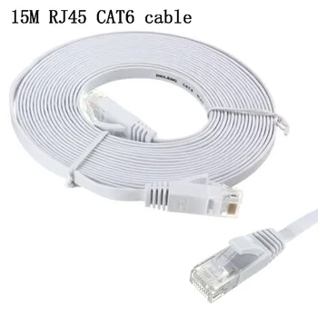 50 Pies(15 Metros) Plano Duradero Cat 6 Cable de Ethernet RJ45 de la Red de Ordenador que se Utiliza para la Conexión de Red, el Cableado de la Ingeniería
