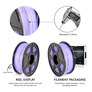 SUNLU púrpura PLA de la Impresora 3D Extrusora de Filamento PLA 1.75 mm 1 KG 2.2 lbs con Bobina de n de la Burbuja Eco-friendly de Plástico de Policarbonato