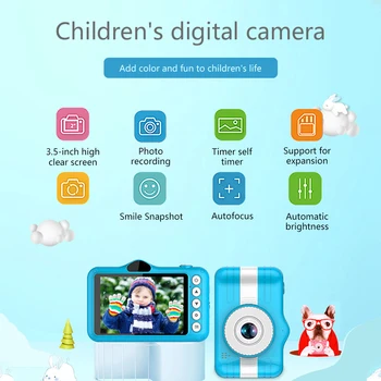 Los niños de la Cámara Mini HD Zoom Digital de 3.0 Pulgadas de Pantalla Grande Lindo de la Historieta de la Leva de los Juguetes de los Niños Regalo de Cumpleaños Infantil de Juguete Para Niñas y Niños