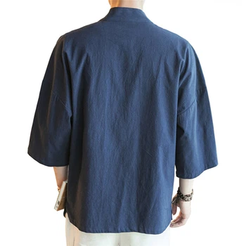 El bordado de los Hombres Japonesas Yukata Abrigo Chaqueta Kimono de Algodón Outwear Vintage Retro Suelta la parte Superior de la Moda Más Tamaño M-5XL 904-832