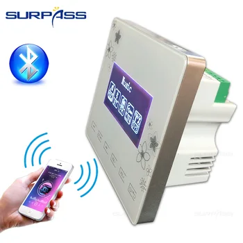 Smart Home Mini Bluetooth En la Pared Amplificador Estéreo Digital 2.0 CH Toque la Tecla 2*15W Música de Fondo del Sistema del Reproductor de Radio FM AUX