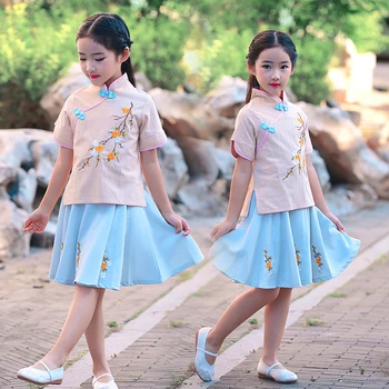 Tradicional china tang traje de hanfu vestido de chica nacional china de traje de hadas vestido de bebé tang traje de niños popular show de baile de disfraces