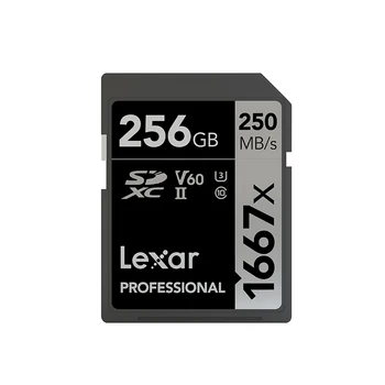 Lexar 1667x 250MB/S de la Tarjeta SD para la Cámara de 128 gb 64 GB Tarjeta de Memoria de 256 gb U3 V60 4K Tarjeta de memoria Flash para el Flash de la Cámara de la Tarjeta SDXC