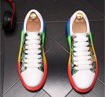 2020 de Lujo diseñador de los hombres de la Calle graffiti casual zapatos de cordones de la junta de zapatos para hombre de la juventud tendencias de zapatos de plataforma