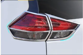 Para Nissan X-Trail XTrail T32/Rogue 2017 2018 2019 Posterior del coche de la cola de nuevo la Luz de la lámpara detector marco palo de cromo ABS recorte 4pcs