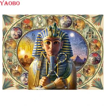 5d bricolaje Diamante de la Pintura en el Antiguo egipto el faraón de BRICOLAJE Bordado de Diamantes Plena Plaza del diamante Redondo de Imagen mosaico de la etiqueta engomada de la decoración