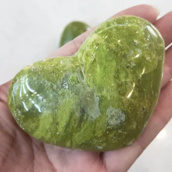 8-10cm de Corazón de Cristal Natural verde ópalo de Cuarzo de la piedra preciosa corazones Cristales de Sanación Casa 1pcs