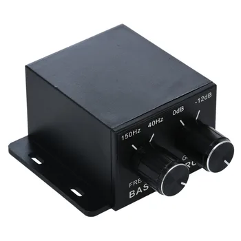 Onsale 1pc Universal para Coche Amplificador de Graves Controlador de Autos Negros APLICACIONES de RCA de Nivel de Ganancia de Volumen Ecualizador + 4pcs Tornillos