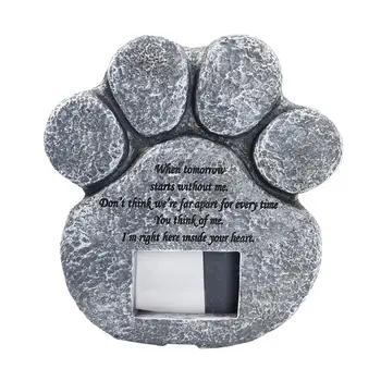 Pet Memorial de Piedras para la Pérdida de la Mascota Regalos Impresión de la Pata en Forma de Lápida Mascota Perro Gato Tumba del Marco de la Foto Regalos conmemorativos