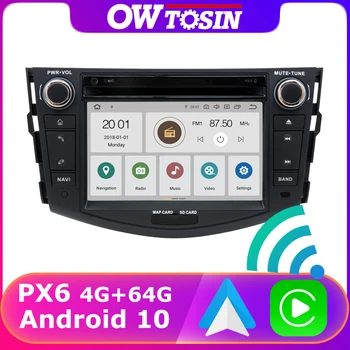 PX6 4G+64G Android 10 DVD del Coche Para Toyota RAV4 2006-2012 GPS Reproductor de Radio DSP Android Inalámbrica Automática de Carplay TDA7850 Bluetooth 5.0