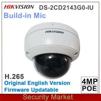 2020 de la Nueva llegada hikvision versión en inglés DS-2CD2143G0-IU 4Mp POE domo IR WDR Cámara de Red Domo Fija con Construir-en el Micrófono