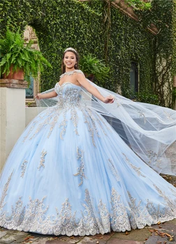 Cielo Azul Vestido de Bola Vestidos de Quinceañera 2021 Princesa Dulce 16, Vestidos de Graduación Vestidos de vestidos de 15 anos de 2020