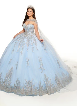 Cielo Azul Vestido de Bola Vestidos de Quinceañera 2021 Princesa Dulce 16, Vestidos de Graduación Vestidos de vestidos de 15 anos de 2020