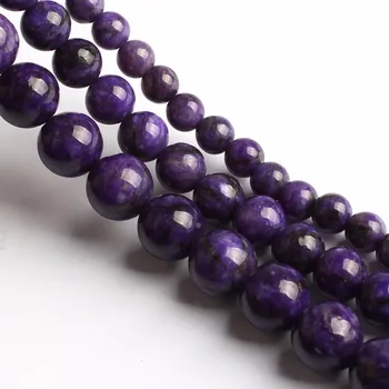 La Piedra Natural de color Púrpura Charoite Cuentas Redondas Sueltas Espaciador Perlas para la Joyería DIY Pendientes Pulsera Collar de 6/8/10mm 15inches