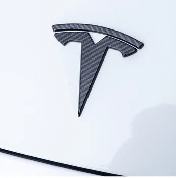 Logotipo de la etiqueta Engomada para el Tesla Model 3 Coches, Calcomanías Pegatinas T Emblemas Logotipo de ABS de Fibra de Carbono, volante logotipo Frontal trasera el logotipo de Model3