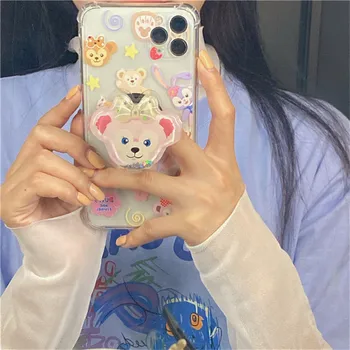 Corea Glitter 3D Oso Plegable Titular de Caso Para el iPhone 12 11 Pro Max XR X Max 7 8 Plus se2 teléfono del Silicón del Teléfono Cubierta Posterior