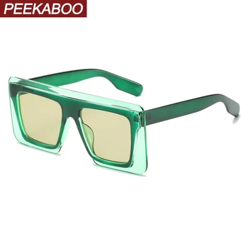 Peekaboo cuadrado negro gafas de sol para mujer de color verde para mujer de grandes gafas de sol vintage plana de la parte superior de regalo uv400 verano
