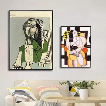 Carácter abstracto Lienzo de Pintura de Picasso Cartel de Arte Moderno de la Decoración del Hogar de la Sala de Pintura y Grabado Mural Sin Marco