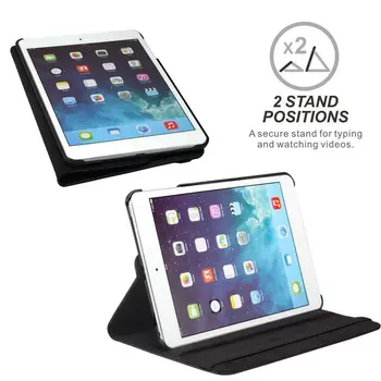 360 Grados de Rotación de la PU de Cuero Flip Caso Cubierta Para el iPad Mini 1 2 3 Stand Titular de los Casos elegante caja de la Tableta A1432 A1454 A1600 A1490