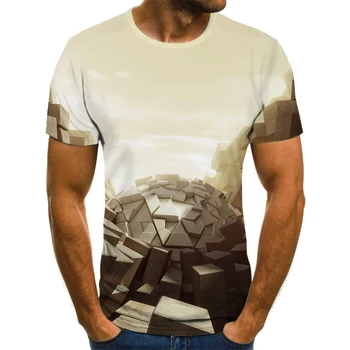 2020 los nuevos hombres de la moda T-shirt de impresión en 3D de verano O-cuello de la moda casual T-shirt