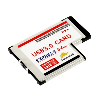 Express Card 54 a USB 3.0 Tarjeta de 54mm Express USB, PCMCIA 2 Puertos de la Tarjeta de Adaptador de Tasa de Transferencia de Hasta 5 gbps Para Windows XP/Vista/7
