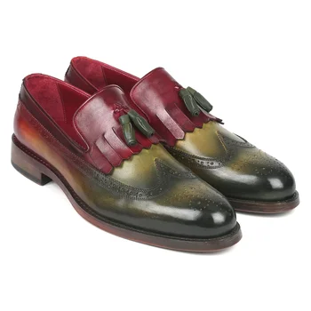 Los hombres de Cuero de Moda los Zapatos de Tacón Bajo Fringe Zapatos de Vestir Zapatos brogues de la Primavera de Tobillo Botas Vintage Clásico Masculino Casual HA565