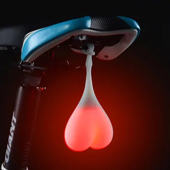 Luz de la bici de Ciclismo Bolas de Luz de la Cola de Silicona Impermeable de la Bicicleta luz trasera Luces Traseras en Forma de Corazón de la Noche de Advertencia de Luz LED