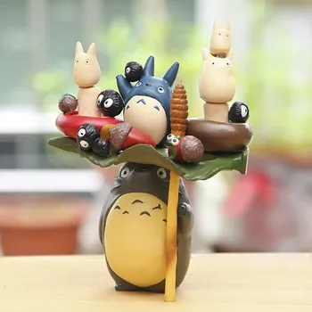 El Anime de dibujos animados de las Figuras de Acción de Juguete de Hayao Miyazaki PVC TOTORO Modelo de Familia Juguetes Juguetes con CAJA de Regalo Excelente