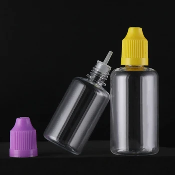 50Pcs PET de Plástico de colores Tapa de Vacío Gotero Botellas de 5ML 10ML 15ML 20ML 30ML 50ML Exprimible las Botellas Rellenables