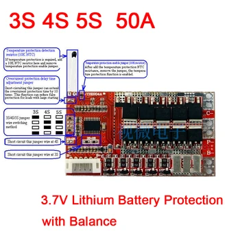 3S 4S 5S 12V 50A 16.8 V 21V PCM BMS 18650 batería de litio Li-ion de la batería de la junta de protección w/ Balance de las CÉLULAS de la Lipodistrofia Polímero