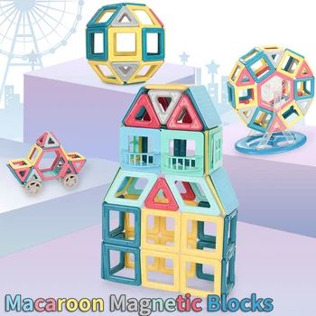 2019 Nueva Macaron De Color Magnético Bloques De Juguetes Para Los Niños Imán De Bloques De Construcción De Diseñador Educativo Ladrillos De Juguetes Magnéticos