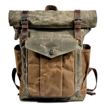 Lienzo mochila de los hombres al aire libre de ocio sencillo, práctico y de gran capacidad de montañismo bolsa mochila de los hombres bolsa de viaje