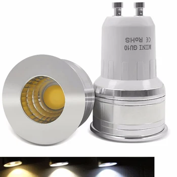 DC12V LED MR11 Luz de 35mm de Diámetro Mini LED MR11 Bulbo de Dimmable GU10 Spotlight GU5.3 1W 3W LED Lámpara de 220V a 110V
