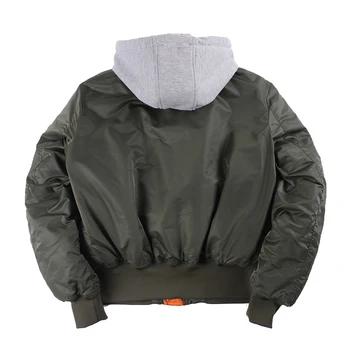 2020 de Invierno de gran tamaño (MA-1 con capucha ropa de hip hop militar del ejército abrigos ropa de bombardero de vuelo de piloto de la fuerza aérea de la chaqueta de los hombres
