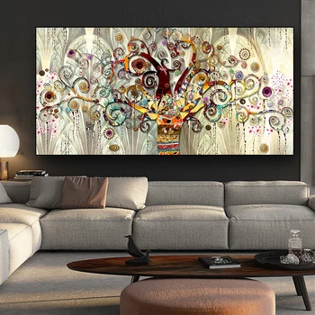 Árbol de la vida de Gustav Klimt Paisaje Arte de la Pared de Lona Escandinavos Posters y Impresiones de Arte Moderno de la Pared de la Imagen para la Sala de estar