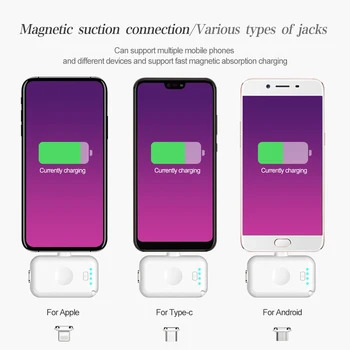 Para el iPhone 12 Magnético del Banco del Poder de Mini Imán Cargador Power Bank De Xiaomi iPhone Samsung Portátil Magnético Externo de la Batería
