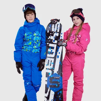 Dollplus los Muchachos de los Niños de la Muchacha del Traje de Esquí Impermeable a prueba de viento de Esquí Snowboard Invierno Cálido Térmica con Capucha de Una sola pieza de los Niños Conjuntos de Ropa