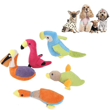 Mordedura de perro squeak juguete de cuerda juguetes interactivos lindo pingüino Flamingo pato animal de pana juguetes Perro Masticar molares juguetes de mayoreo