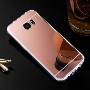 De lujo Estuche para Samsung Galaxy J1 J5 J7 2016 J2 J3 S3 S4 S5 Espejo Caso de TPU de nuevo la Cubierta del Teléfono para Samsung Galaxy S7 S6 Edge +