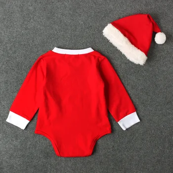 2PCS/3-24 meses/Navidad Trajes de Bebé Conjuntos de Ropa de Bebé Niños Niñas Body de Manga Larga Mono+Sombreros Ropa del Recién nacido BC1279