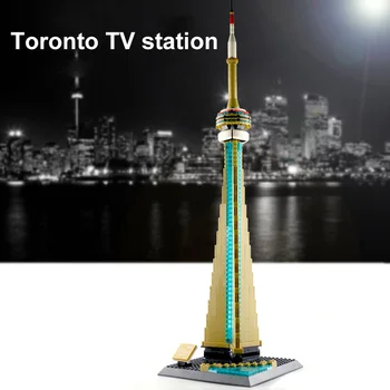 WANGE 400pcs 4215 Famosos del Mundo de la Arquitectura de la Serie de Toronto, la Torre CN de la Construcción de modelos de Bloques de Ladrillos de la Educación de los Niños Juguetes de Regalo