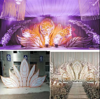 La boda tieyi decoración de flores de fondo de loto de la boda decoración de hojas arco de la boda de la etapa de la pantalla de props