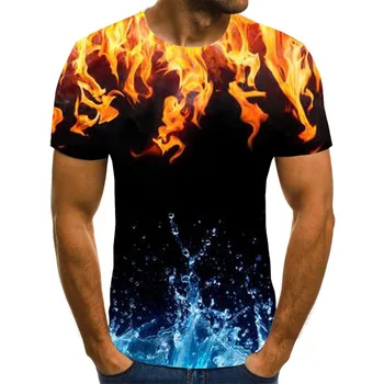2020 hombres de manga corta T-shirt, impresos en 3D T-shirt, verano T-shirt de moda, los hombres y las mujeres T-shirt, colorido llama 3D T-shir