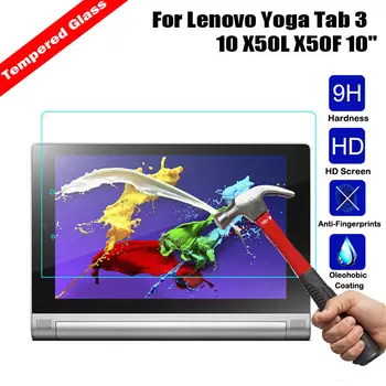 A Prueba de explosión Templado de Vidrio Templado Para Lenovo Yoga Tab 3 10 X50L X50F X50M Película Clara de Pantalla Proteger la Cubierta de la Guardia