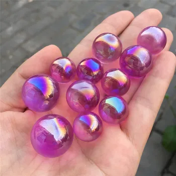 Naturales de cristal de cuarzo de galvanoplastia arco iris aura bola de fengShui para el Hogar Decorativos