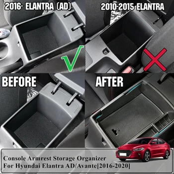 Para Hyundai Elantra AD y Hyundai Avante 2016-2020 Coche Reposabrazos Central Cuadro de Estiba de la Limpieza de la guantera de dos Plantas Antideslizante