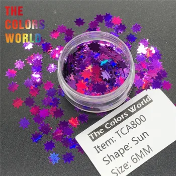 TCT-230 Holográfica Forma de Sol de 6MM de Uñas Glitter Decoración de Uñas de Arte de Maquillaje de Uñas de Gel Brillo del Cuerpo de Trabajo hecho a mano con Henna BRICOLAJE Accesorios