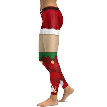 Las mujeres Leggings de Moda 3D de la Impresión Digital de Navidad Polainas Divertido Sexy Impreso Elástica de Navidad Flaco Polainas Gótico