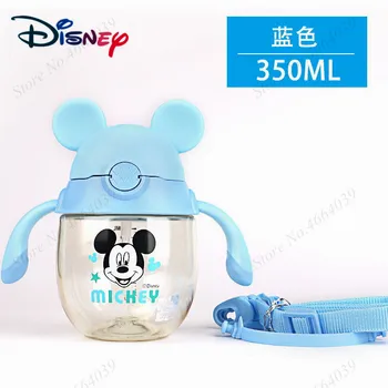 Dibujos animados de Disney de Mickey Gran Calibre PPSU Tazas de Vivero 360 Taza de Bebé a prueba de Fugas Niño resistentes 350ml vasito de Paja Botella